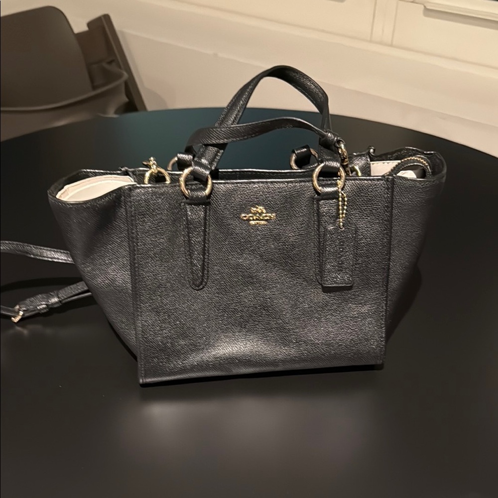 Coach Black Leather Tote Bag